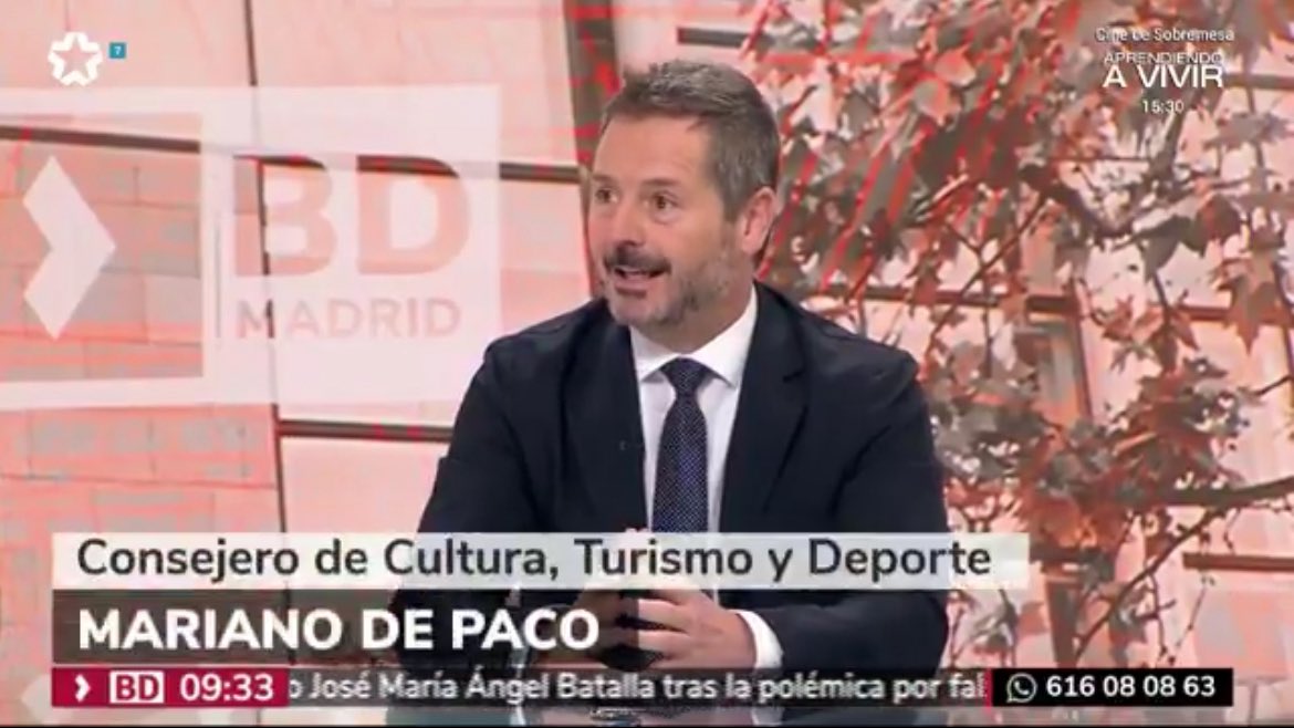 Mariano de Paco Serrano (@depacoserrano) on Twitter photo Un balance de curso muy positivo con Madrid cada día más reconocido internacionalmente y con Velintonia, el Ballet Español, la #F1 y el turismo ordenado como grandes protagonistas.
Arrancamos el día en <a href="/BuenosDiasTM/">Buenos Días Madrid</a>. Gracias por la entrevista, <a href="/raquelalejpina/">RAQUEL PINA</a>. Un balance de curso muy positivo con Madrid cada día más reconocido internacionalmente y con Velintonia, el Ballet Español, la #F1 y el turismo ordenado como grandes protagonistas.
Arrancamos el día en <a href="/BuenosDiasTM/">Buenos Días Madrid</a>. Gracias por la entrevista, <a href="/raquelalejpina/">RAQUEL PINA</a>.