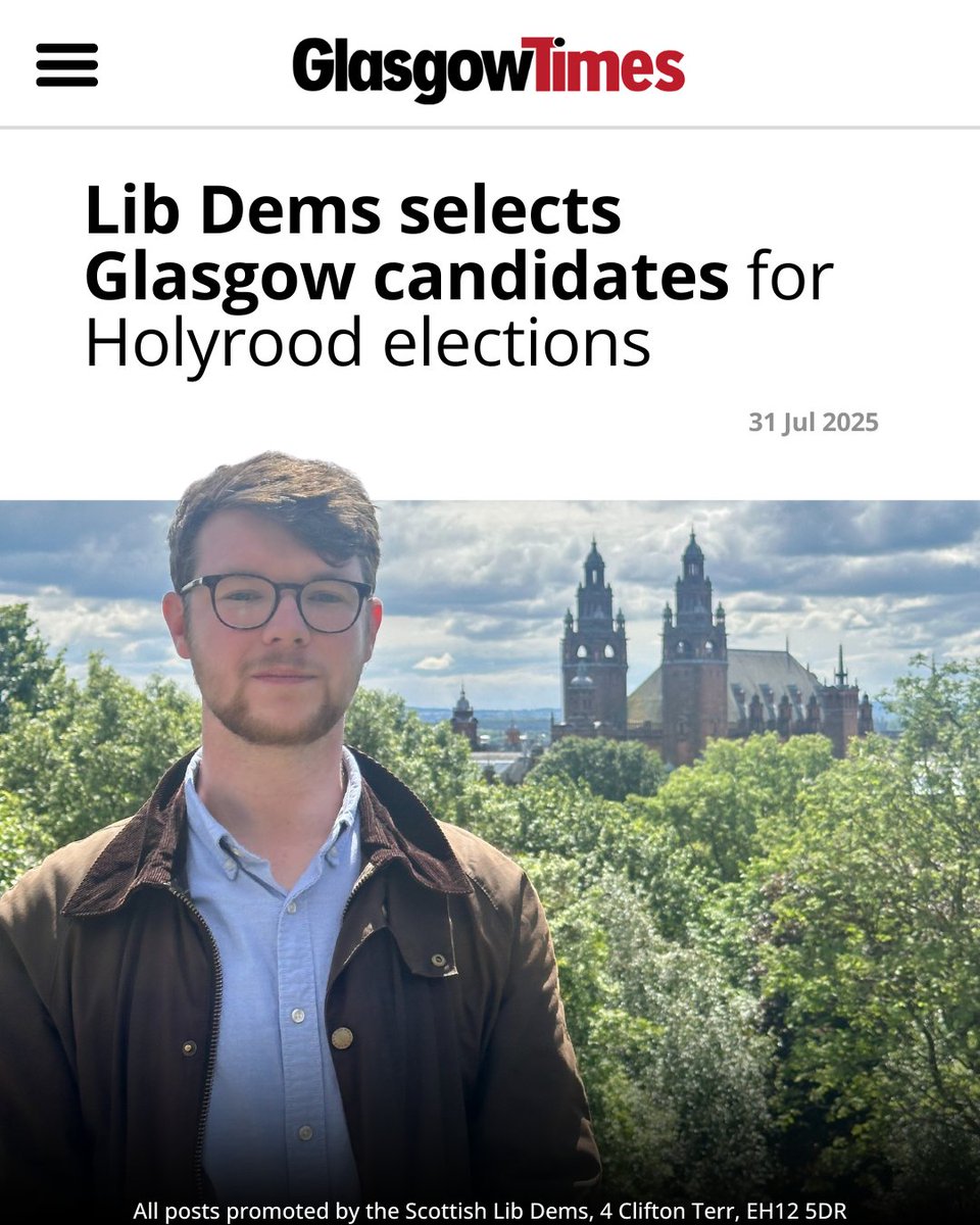 We are proud to announce that Daniel O'Malley will be 1st on our Glasgow regional list!

The people of Glasgow deserve someone as tireless and as hands-on as Daniel.

Next May, they can make that happen by backing the Scottish Liberal Democrats on the peach regional ballot paper.