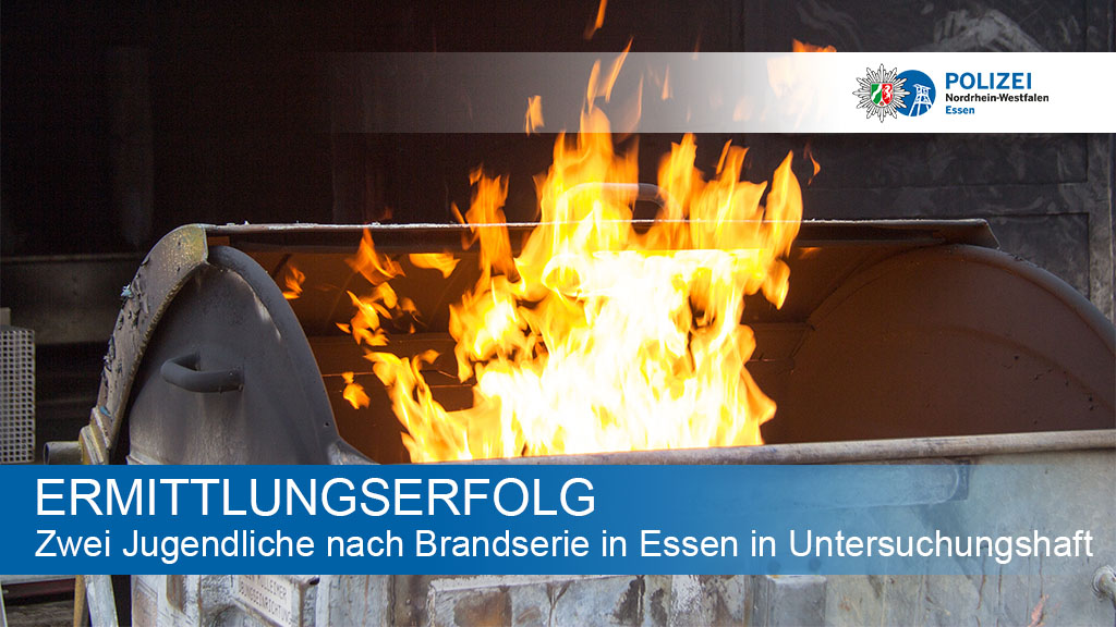 Polizei_NRW_E's tweet photo. Zwei Jugendliche nach Brandserie in Essen in Untersuchungshaft

Nach Bränden in #Essen #Borbeck, #Bergeborbeck, #Bochold, #Altendorf, #Schonnebeck und #Altenessen.

Pressemitteilung:  https://t.co/slhk6jIAXG https://t.co/ZnLKKdXVB5