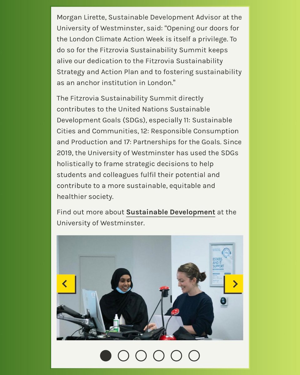 The University of Westminster and the Fitzrovia Partnership co-hosted the Fitzrovia Sustainability Summit during #LCAW2025, highlighting student-led climate action and a shared vision for a greener urban future. 🌱🌍

Check out the full article:

westminster.ac.uk/news/westminst…