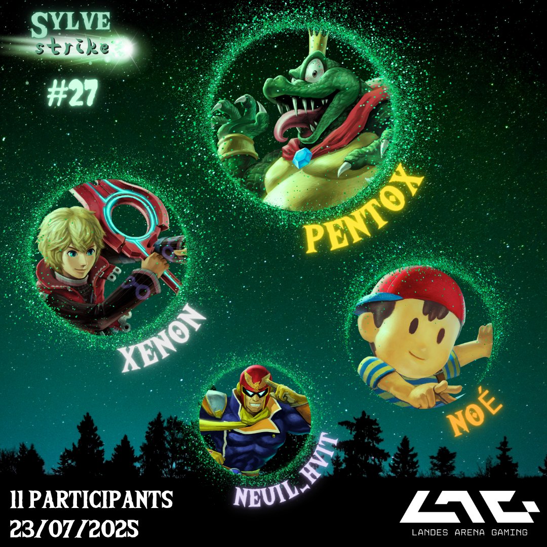 Landes Arena Gaming (@landesarena) on Twitter photo Voici les résultats de nos deux dernières weekly.
Fight Pub :
🏆 <a href="/gazogen72/">Gazogen</a>
🥈 <a href="/Xenon_FGC/">LAG | Xenon</a>
🥉 <a href="/Nabeshin_4/">X-P</a>
🎖️ <a href="/faust_lag/">LAG | FAUST ➡️ STOCKHOLM</a>
Sylve Strike :
🏆 <a href="/Pentox55/">LAG | Pentox</a>
🥈 <a href="/Xenon_FGC/">LAG | Xenon</a> (encore lui)
🥉 <a href="/sno_nb/">Noé</a>
🎖️ Lei_hvit Voici les résultats de nos deux dernières weekly.
Fight Pub :
🏆 <a href="/gazogen72/">Gazogen</a>
🥈 <a href="/Xenon_FGC/">LAG | Xenon</a>
🥉 <a href="/Nabeshin_4/">X-P</a>
🎖️ <a href="/faust_lag/">LAG | FAUST ➡️ STOCKHOLM</a>
Sylve Strike :
🏆 <a href="/Pentox55/">LAG | Pentox</a>
🥈 <a href="/Xenon_FGC/">LAG | Xenon</a> (encore lui)
🥉 <a href="/sno_nb/">Noé</a>
🎖️ Lei_hvit
