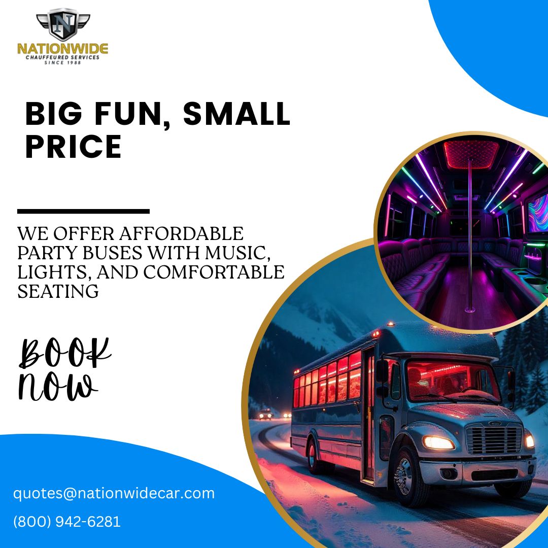 nationwidecar20's tweet image. 💸 Searching for a Cheap Party Bus Near Me?
 📧 quotes@nationwidecar.com | 📞 (800) 942-6281
Visit: bit.ly/3ZdYe3l
#AffordableKidsPartyBus #PartyBusRental #CheapPartyBusNearMe #CheapPartyBusRentalNearMe #CarServicesNearMe #AffordableCarServiceNearMe #HourlyCarService