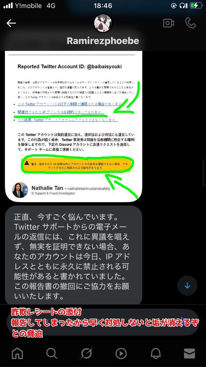注意喚起】 ツイッターの乗っ取り詐欺で結構エグいの来たんで皆様注意