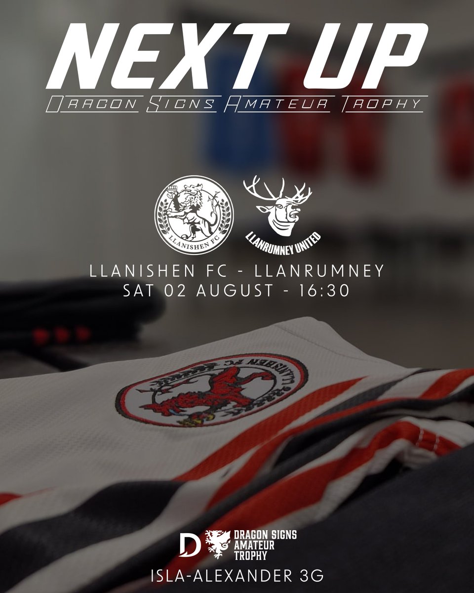 This Saturday our season begins in the <a href="/FAWales/">FA WALES</a> Amateur Trophy as we welcome <a href="/LlanUtdFC/">Llanrumney United FC</a> to the Isla-Alexander 3G.

Kick Off 4.30pm! Come down and show support to the boys as we look to start this season off strong!

#LlanishenFC #OhhLlanyLlany