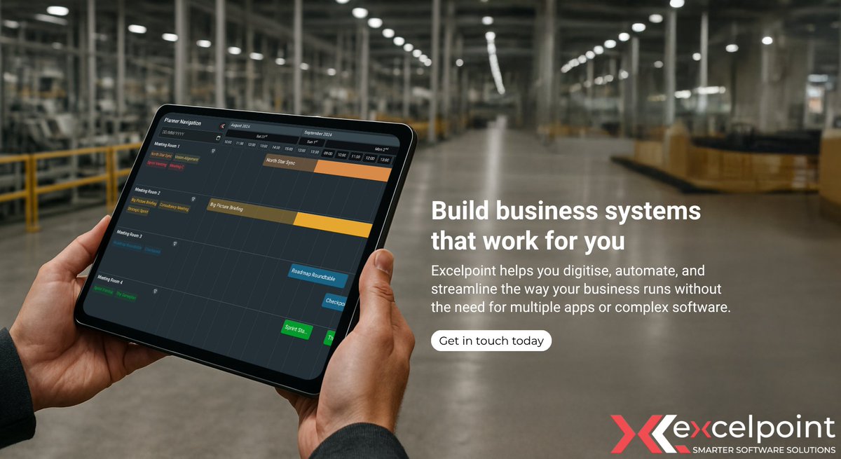 Excelpoint (@excelpoint) on Twitter photo Tired of juggling multiple apps & clunky software just to keep your business moving?
Digitise, automate, & streamline your processes - all in one place.
✅Say goodbye to duplication
✅Eliminate manual tasks
✅Drive real efficiency
Learn more: excelpoint.co.uk Tired of juggling multiple apps & clunky software just to keep your business moving?
Digitise, automate, & streamline your processes - all in one place.
✅Say goodbye to duplication
✅Eliminate manual tasks
✅Drive real efficiency
Learn more: excelpoint.co.uk