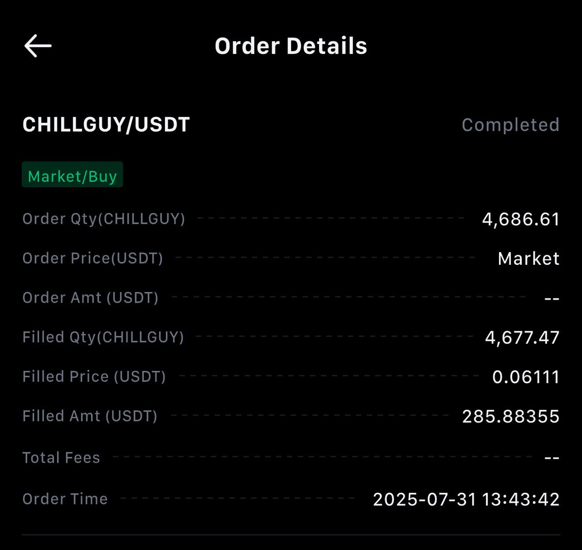 4600 $chillguy buy @ 0.0611

#CHILLGUY DIP PURCHASE