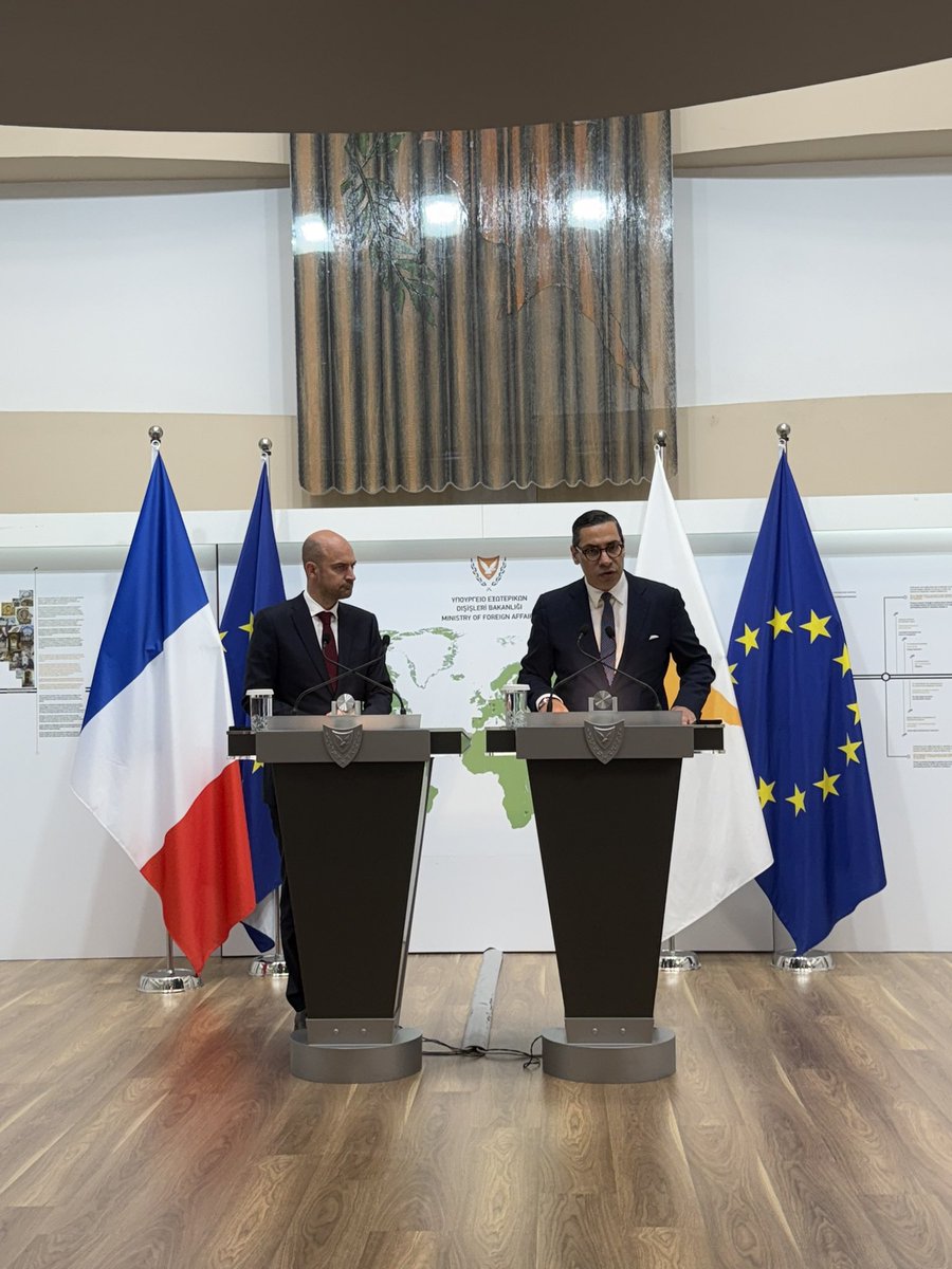 Θεόδωρος Γκότσης (@theodorosgotsis) on Twitter photo #NOW
Press statements by 🇨🇾 Minister of Foreign Affairs @CKombos and 🇫🇷Minister for Europe and Foreign Affairs <a href="/jnbarrot/">Jean-Noël Barrot</a>. #NOW
Press statements by 🇨🇾 Minister of Foreign Affairs @CKombos and 🇫🇷Minister for Europe and Foreign Affairs <a href="/jnbarrot/">Jean-Noël Barrot</a>.
