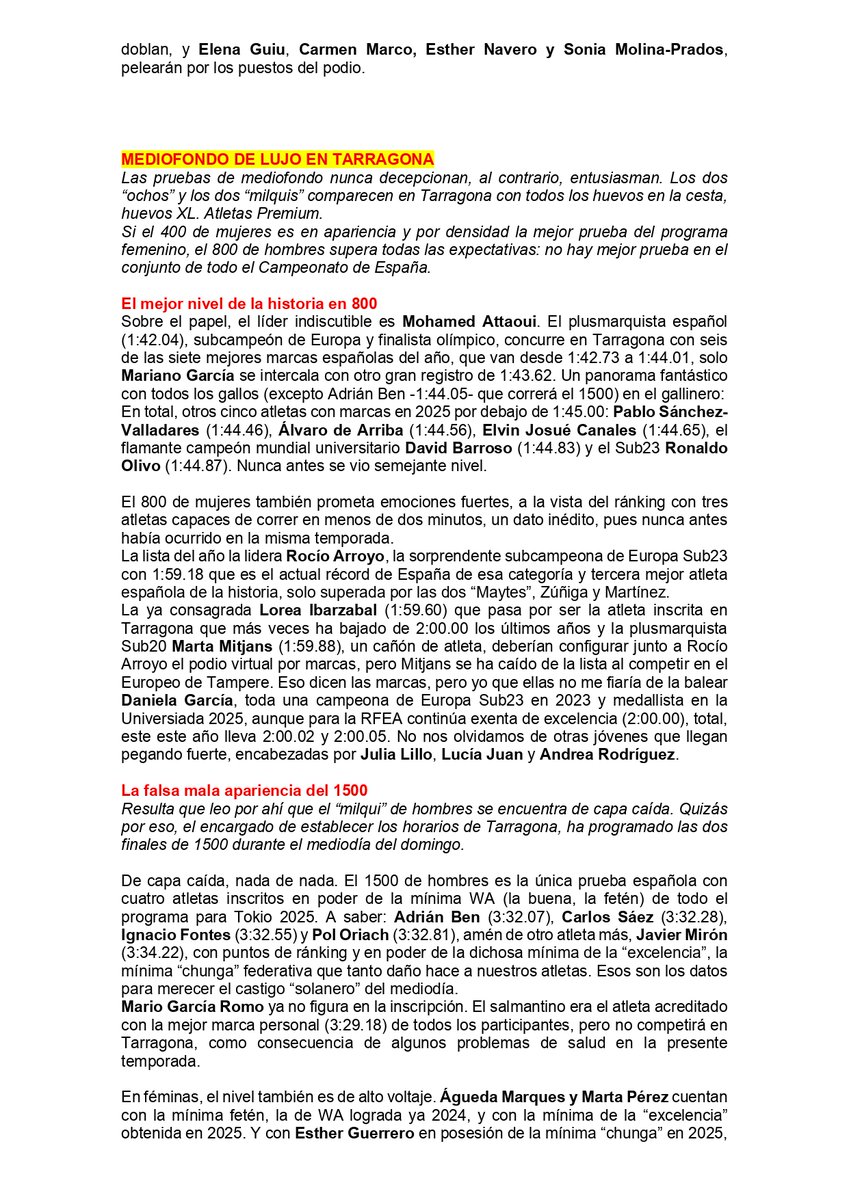 GerardoCebrian's tweet image. CAMPEONATO DE ESPAÑA DE ATLETISMO
Una vez analizados y vistos todos los sectores durante estos últimos días, ahora, solo para los más "frikis", una vez corregido y actualizado a la vista de la inscripción, os paso por aquí recopilado el documento completo de once diapositivas.