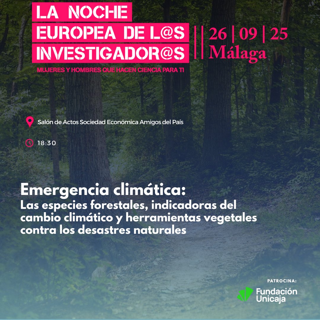 UMA Divulga (@umadivulga) on Twitter photo 🌳 ¿Hablamos de emergencia climática y de especies forestales? Acompáñanos en las charlas de la <a href="/AcademiaAgp/">@AcademiaAgp</a> #NIGHTSpain @infoUMA <a href="/FDescubre/">Fundación Descubre</a>
📍18:30 en la Sociedad Económica (Plaza Constitución, 7)
ℹ️…osinvestigadores.fundaciondescubre.es/actividades/em…
• Patrocina <a href="/FundUnicaja/">Fundación Unicaja</a> 🌳 ¿Hablamos de emergencia climática y de especies forestales? Acompáñanos en las charlas de la <a href="/AcademiaAgp/">@AcademiaAgp</a> #NIGHTSpain @infoUMA <a href="/FDescubre/">Fundación Descubre</a>
📍18:30 en la Sociedad Económica (Plaza Constitución, 7)
ℹ️…osinvestigadores.fundaciondescubre.es/actividades/em…
• Patrocina <a href="/FundUnicaja/">Fundación Unicaja</a>