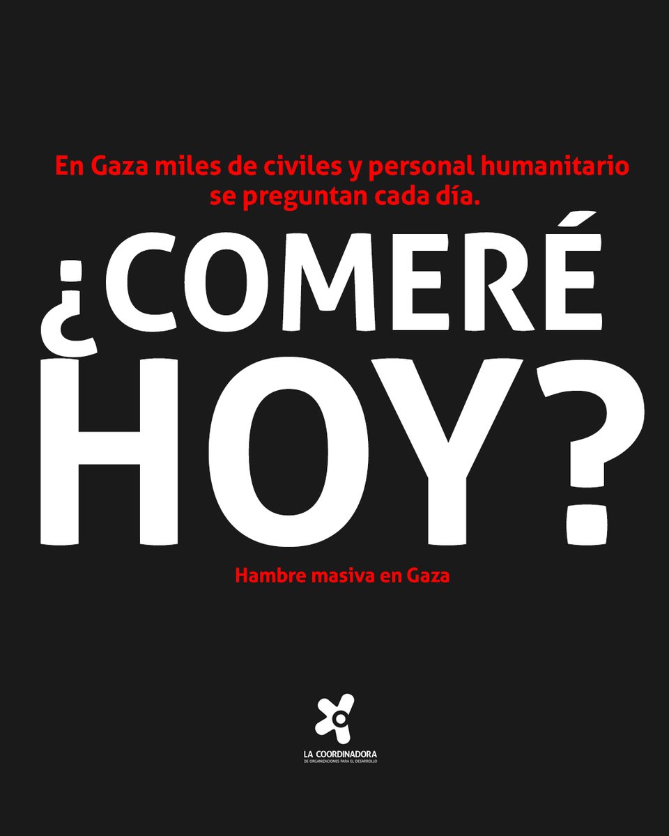 🔴Este jueves, al menos 15 muertos por disparos del ejército israelí mientras esperaban para recibir comida en el centro de Gaza. 
🔴Más de 65 personas han resultado heridas en el mismo incidente. 
🔴Comunicado: coordinadoraongd.org/2025/07/hambre…