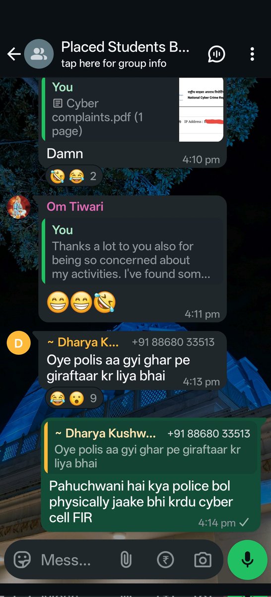 KJHA321's tweet photo. Hello @Cyberdost  person named Dharya Kushwaha is Mocking cyber cell strength in india , kindly look at him .
Sharing the screenshots and detailed description of incident happened with me today.
I have filled a complaint also kindly take the charge of him https://t.co/5x79gR1l35