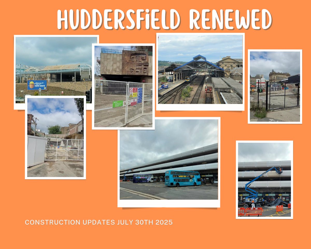 Our latest views of construction projects in Huddersfield, all but one taken from buses! How green is that?
#Huddersfield #kirklees