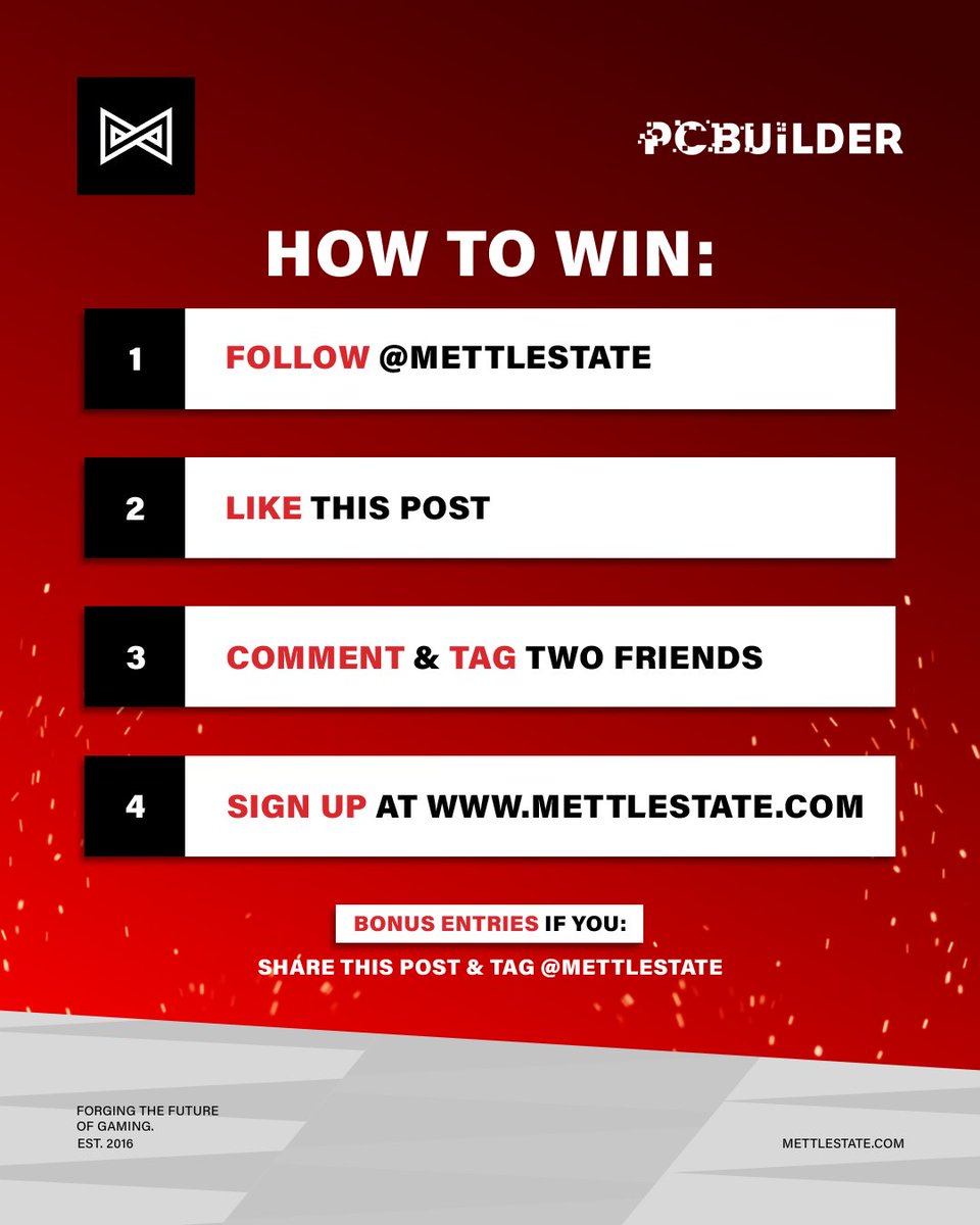 🚨 GIVEAWAY INCOMING 🚨  

Mettlestate is giving you the chance to win a high-powered gaming PC made for champions 🔥  

This setup is built for serious players.🎯  

🎉 To enter: 
✔️ Follow <a href="/Mettlestate/">Mettlestate</a> 
✔️ Like this post 
✔️ Comment why YOU should win + tag 2 gamer friends 
✔️