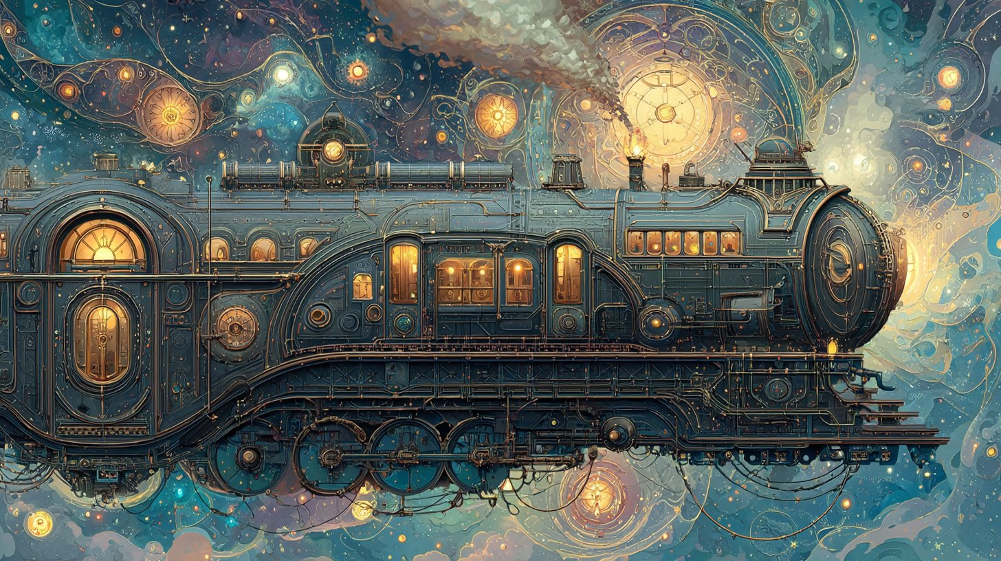 癒やしのヒーリング絵画＊夢色　銀河鉄道　虹色　夜空　リラクゼーション 癒やしのヒーリング絵画＊夢色 銀河鉄道 虹色 夜空