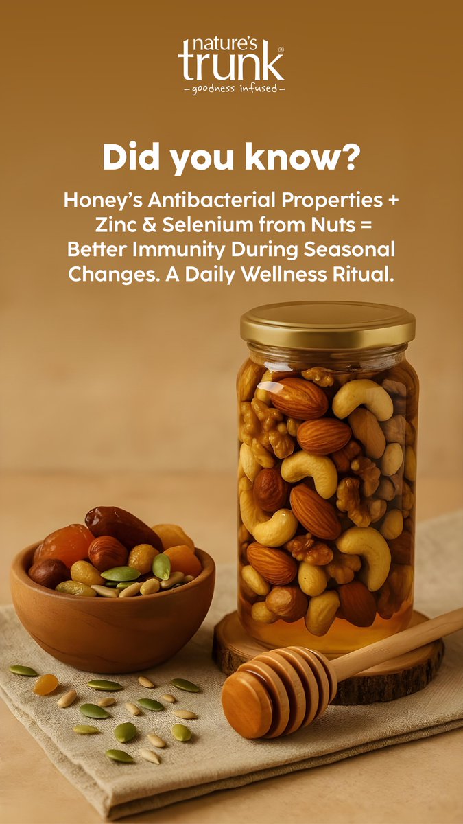 Natures_Trunk's tweet image. Your Morning Routine Just Got a Superfood Upgrade 💪🌞
A spoonful of soaked nuts &amp;amp; seeds in honey = Clean energy + Daily immunity.
No chemicals. Just pure nutrition.
🔁 Share this with your wellness circle!
#NaturalImmunity #CleanEating #Superfoods #WellnessTips #AyurvedicLiving