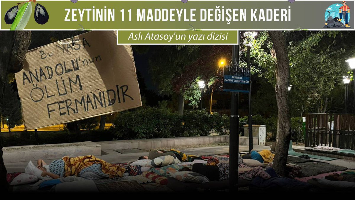 MUÇEP Gönüllüsü ve Toprağımızı Vermiyoruz Kampanyası'ndan Halime Şaman zeytinlikleri madencilik sektörüne açmayı öngören torba yasayı <a href="/t24comtr/">T24</a>' de <a href="/asliatasoi/">aslı atasoy</a>'a anlattı:
💬
 Hiçbirimizin hayatı bugünkü gibi olmayacak, bunun adı sosyal çürüme! 
#ToprağımızıVermiyoruz