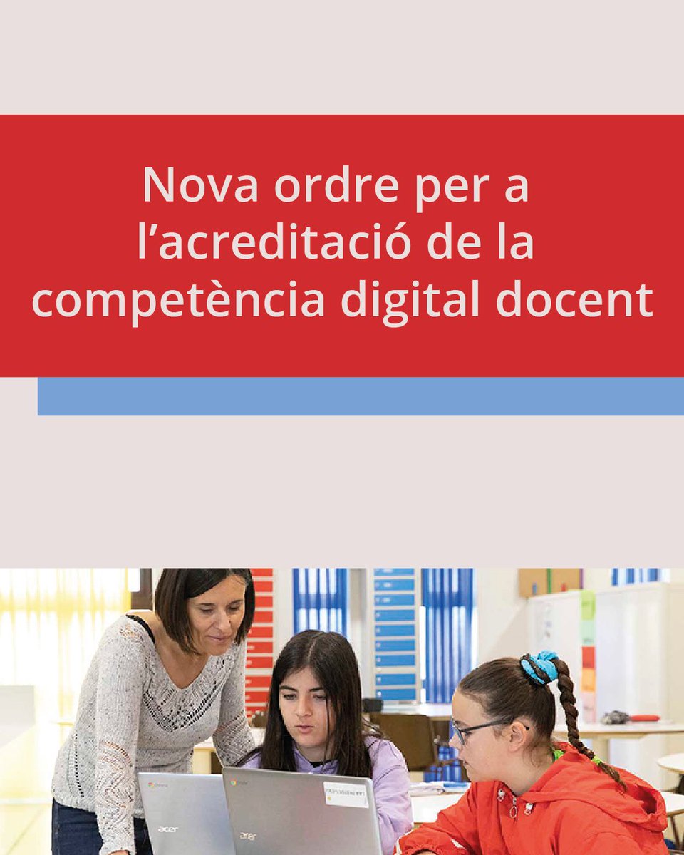 Publicada l’Ordre EDF/107/2025, de 26 de juny, que regula el procediment per acreditar la competència digital docent a Catalunya. Més informació a l'enllaç 👇

🔗 educacio.gencat.cat/ca/arees-actua…

#AlsCentres