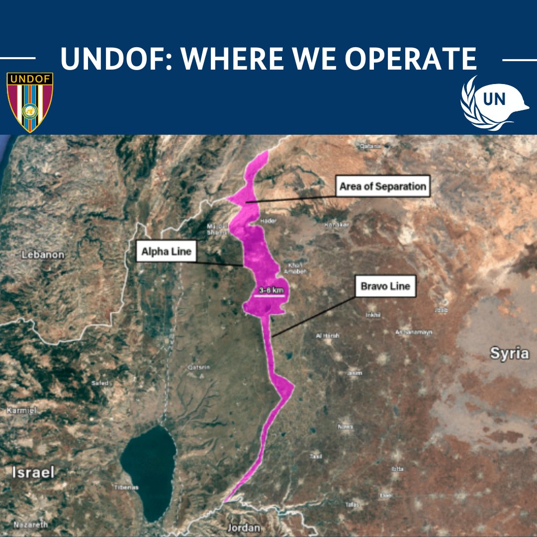 UNDOF was established by UNSC resolution 350 (1974) of 31 May 1974 to:  Maintain d ceasefire between Israel &amp; Syria; Supervise d disengagement of Israeli &amp; Syrian forces;  &amp; Supervise the areas of separation &amp; limitation, as provided in d May 1974 Agreement on Disengagement