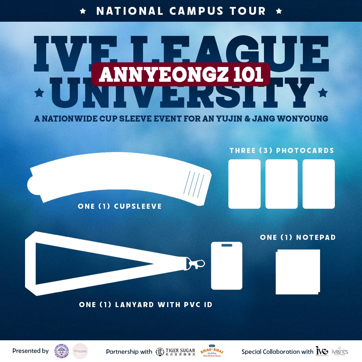 🎁 Each kit includes:

1 cupsleeve

3 photocards

1 notepad

1 lanyard with PVC ID
All in full varsity style — Dive-approved! 💼📘

✨ Presented by <a href="/andaengdaengph/">AN DAENG DAENG PH | FORCE MAJEURE</a> &amp; <a href="/wonyprojectsph/">Wonyoung Projects PH</a>
🍹 In partnership with Tiger Sugar Philippines &amp; Khao Khai
💫 Special collaboration with <a href="/IVEPH/">Iveth Peña H</a> &amp;