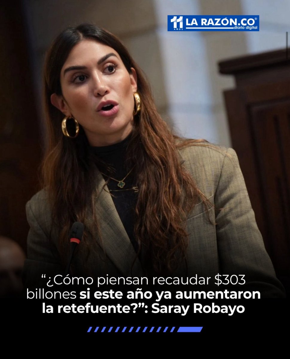 “¿Cómo piensan recaudar $303 billones si este año ya aumentaron la retefuente?”: Saray Robayo larazon.co/como-piensan-r… vía <a href="/LaRazonCo/">LA RAZÓN. CO</a>