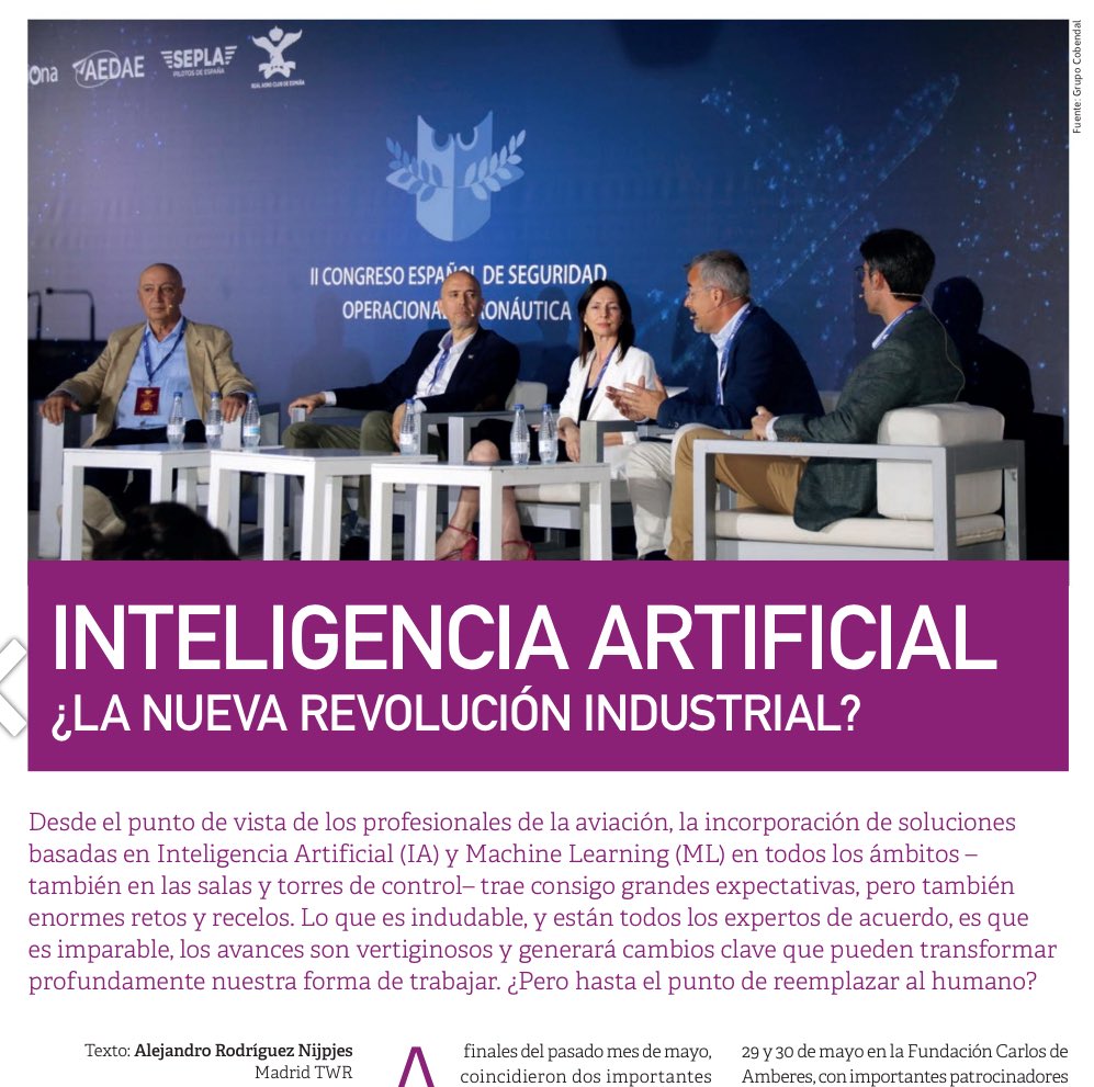 ATC Magazine 🎧✈️😉 (@magazineatc) on Twitter photo Cada cierto tiempo venimos hablando de la importancia y el crecimiento de la inteligencia artificial o IA en aviación🤖
Hoy te ofrecemos el punto de vista de los <a href="/controladores/">😉Controladores Aéreos 🇪🇸</a> en el día a dia👇🏼
issuu.com/spanishatcmaga… Cada cierto tiempo venimos hablando de la importancia y el crecimiento de la inteligencia artificial o IA en aviación🤖
Hoy te ofrecemos el punto de vista de los <a href="/controladores/">😉Controladores Aéreos 🇪🇸</a> en el día a dia👇🏼
issuu.com/spanishatcmaga…