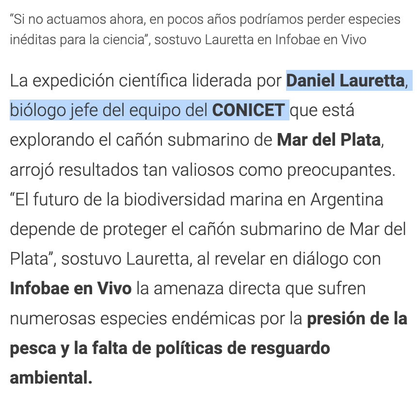 PregoneroL's tweet photo. Por qué permiten que un empleado público del CONICET (Daniel Lauretta) lidere una expedición al mar argentino con asistencia de una ONG estadounidense con el objetivo de prohibir la explotación de hidrocarburos y confundir la opinión pública?

Y mas sospechoso justo cuando YPF busca nuevos inversores para sacar petróleo de la plataforma marítima