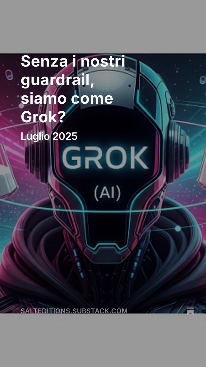 Se siete iscritti alla nostra #newsletter, questa mattina avrete trovato il numero di #luglio! 
Parliamo di AI, #grok , cambiamento climatico e tanto di più. 

Non l’avete ricevuta?! 😱 

Niente panico, potete iscrivervi qui (gratuitamente): salteditions.substack.com/subscribe