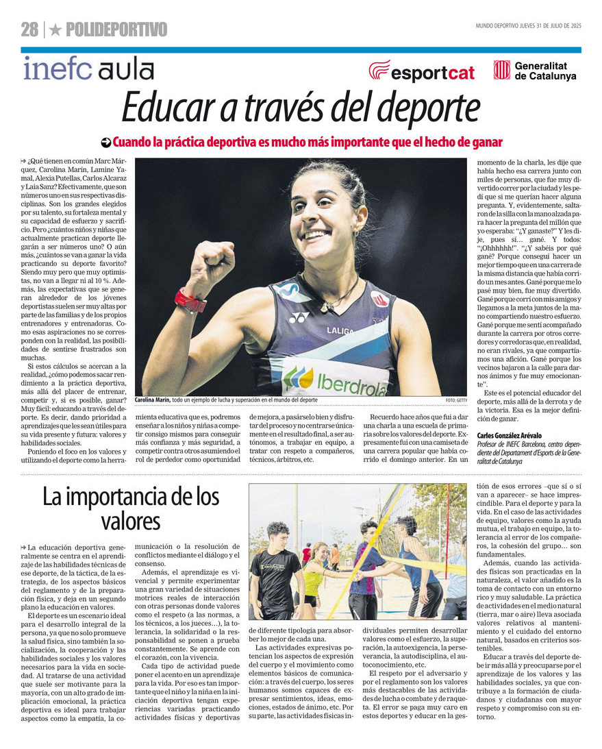 Inefc (@inefcat) on Twitter photo 📰 MITJANS | Educar a través de l'esport, protagonista de l’INEFC Aula de <a href="/mundodeportivo/">Mundo Deportivo</a>
✍️ Carles González Arévalo (<a href="/xals66/">Carles González Arévalo</a>), professor de l'INEFC Barcelona, n'és l'autor.
ℹ️ mundodeportivo.com/inefc
#SomINEFC #MitjansINEFC <a href="/esportcat/">Esports</a> 📰 MITJANS | Educar a través de l'esport, protagonista de l’INEFC Aula de <a href="/mundodeportivo/">Mundo Deportivo</a>
✍️ Carles González Arévalo (<a href="/xals66/">Carles González Arévalo</a>), professor de l'INEFC Barcelona, n'és l'autor.
ℹ️ mundodeportivo.com/inefc
#SomINEFC #MitjansINEFC <a href="/esportcat/">Esports</a>