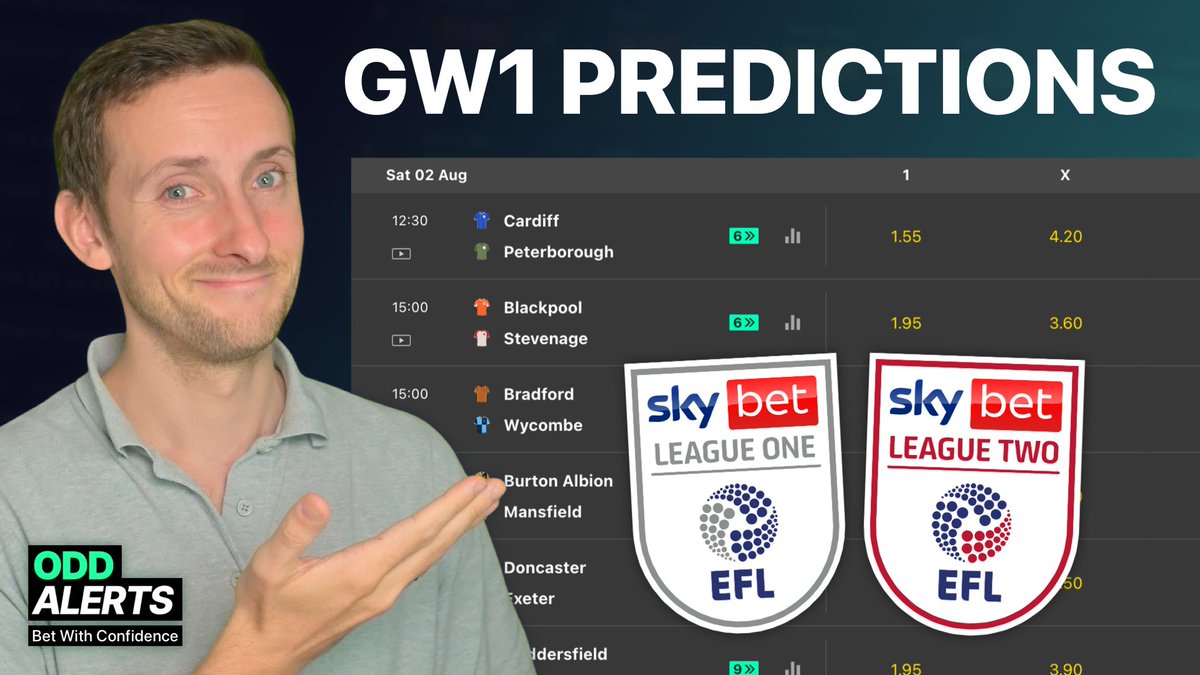 OddAlerts's tweet photo. The EFL returns tomorrow! 👏📈

We have you covered...

The Predictions Show, now live on YouTube 👇💬 https://t.co/jwd5TOV7Jf