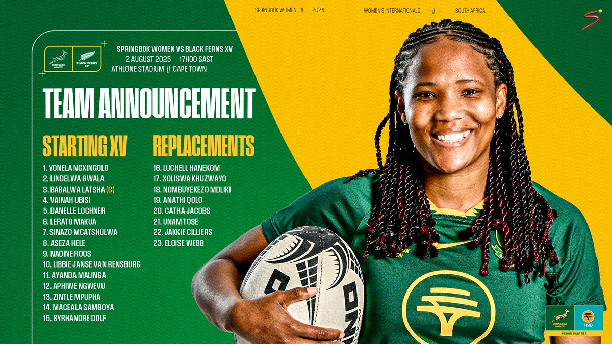 The #BokWomen have welcomed back a few stalwarts for their final hit-out before the #RugbyWorldCup, against the Black Ferns XV in Cape Town on Saturday - more here: tinyurl.com/3w9jf3zr 🙌
#MakeItCount #PlusOne