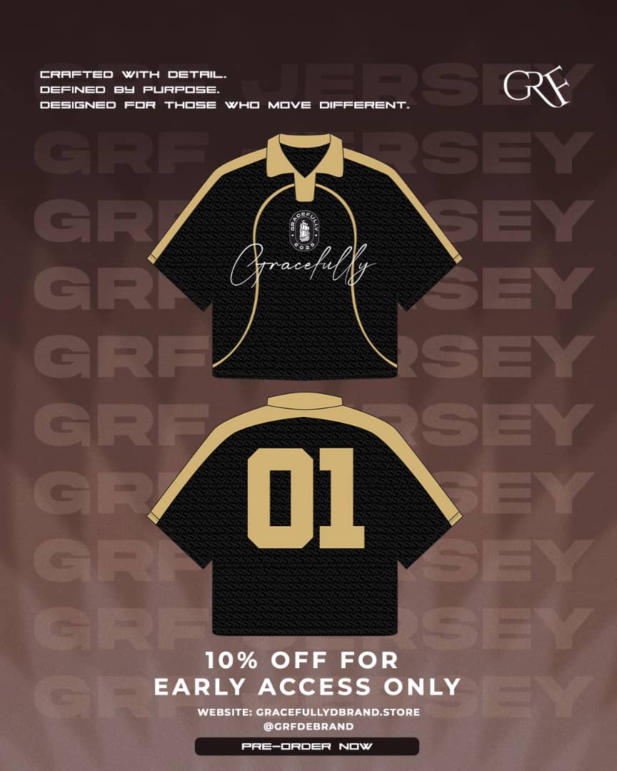 grfdebrand's tweet photo. For those who don't just move, they make moves. Our new GRF Jersey is crafted with meticulous detail and defined by purpose, just like you.
​Be among the first to own it and experience the difference.
​
Early Access Exclusive: Enjoy 10% OFF!
​Pre-oder: https://t.co/yT5T3ia0M0 https://t.co/iSqbmbuH01