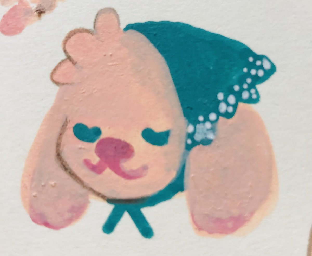 想了一下自己粉肝形象…. 
覺得頭巾很可愛就一直畫(  ᐡᴗ  ̫ ᴗᐡ)