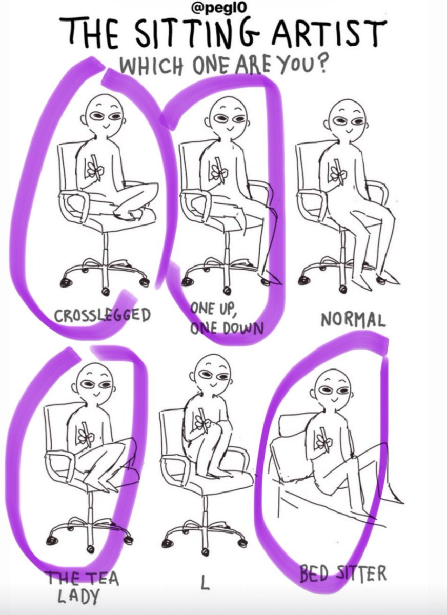 Depend on the mood/place, but mostly one up one down and crosslegged