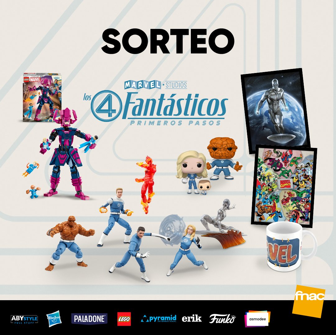 💥 SORTEO 💥
 
Celebramos el estreno de ‘ Los Cuatro Fantásticos: Primeros Pasos’ con este lotazo de regalos. 
¡Participa, que la cosa está que arde! 
 
✅ Sigue a @fnac_esp
✅ RT
✅ Menciona a un amigo con #Los4FantásticosenFnac
 
Resultado el 5/08
 
BBLL: