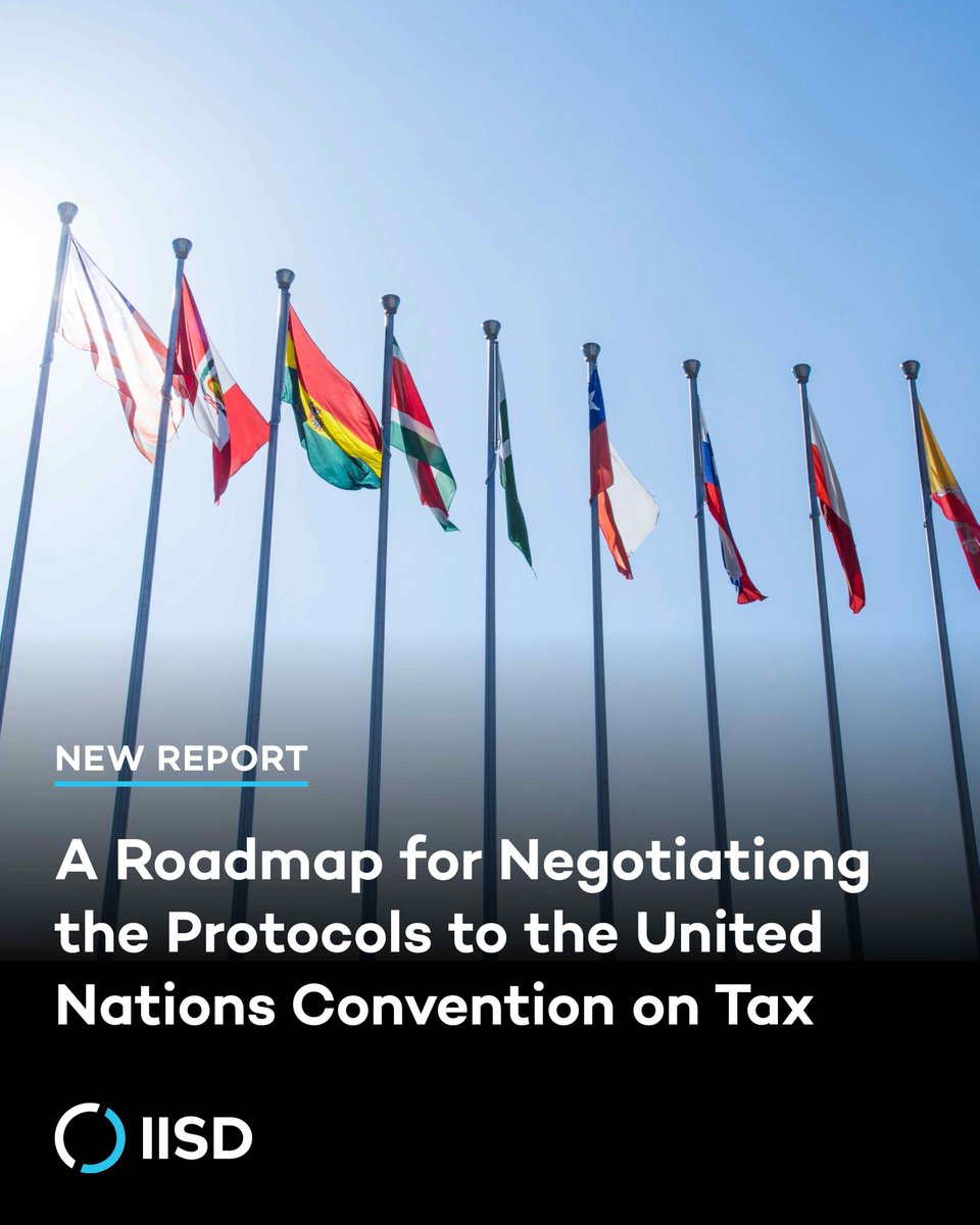 IISD_ELP's tweet image. Our team will be in New York next week for the 1st substantive session of negotiations on the #UNTaxConvention
To inform the process, we mapped early &amp;amp; potential protocols from crossborder services &amp;amp; dispute resolution to #IFFs &amp;amp; environmental taxation

🔗iisd.org/publications/r…