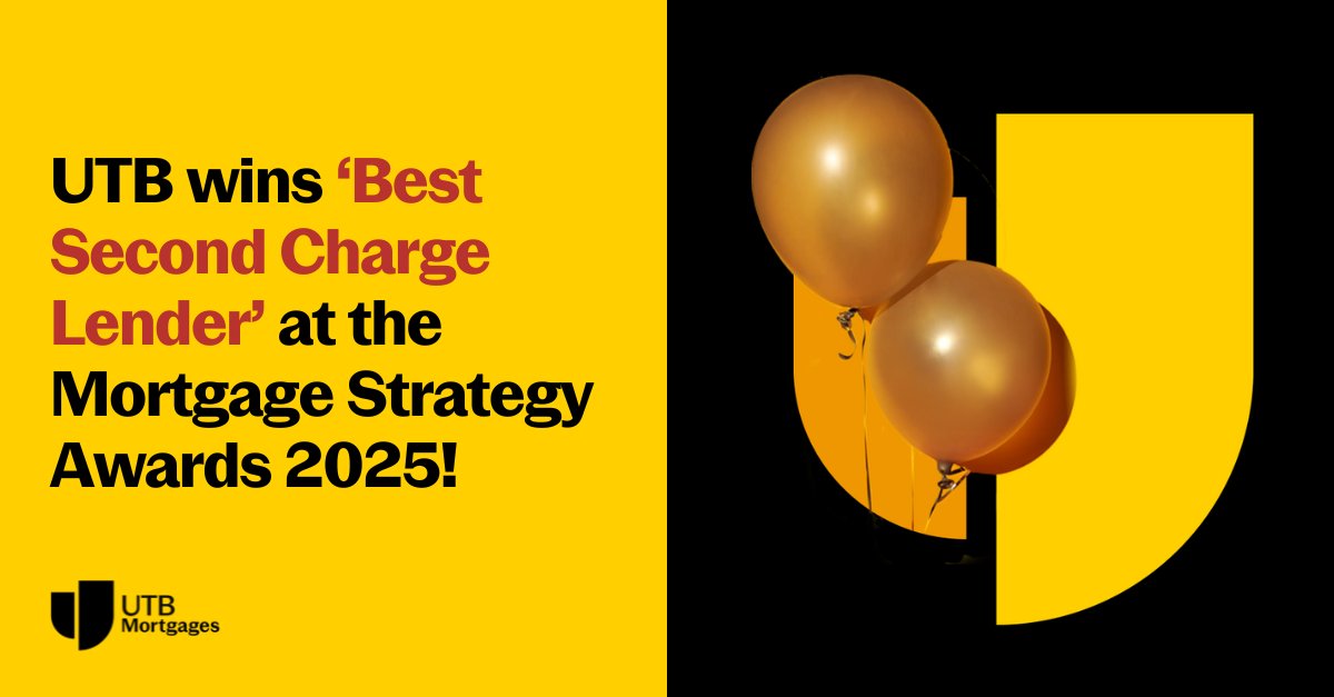 🏆 UTB has been named Best Second Charge Lender at the Mortgage Strategy Awards 2025!

Buster Tolfree shares what this win means for our team and broker partners and why service still sets us apart.

👉Read more: ow.ly/lS7s50WftcM

#UTB  #BrokerSupport