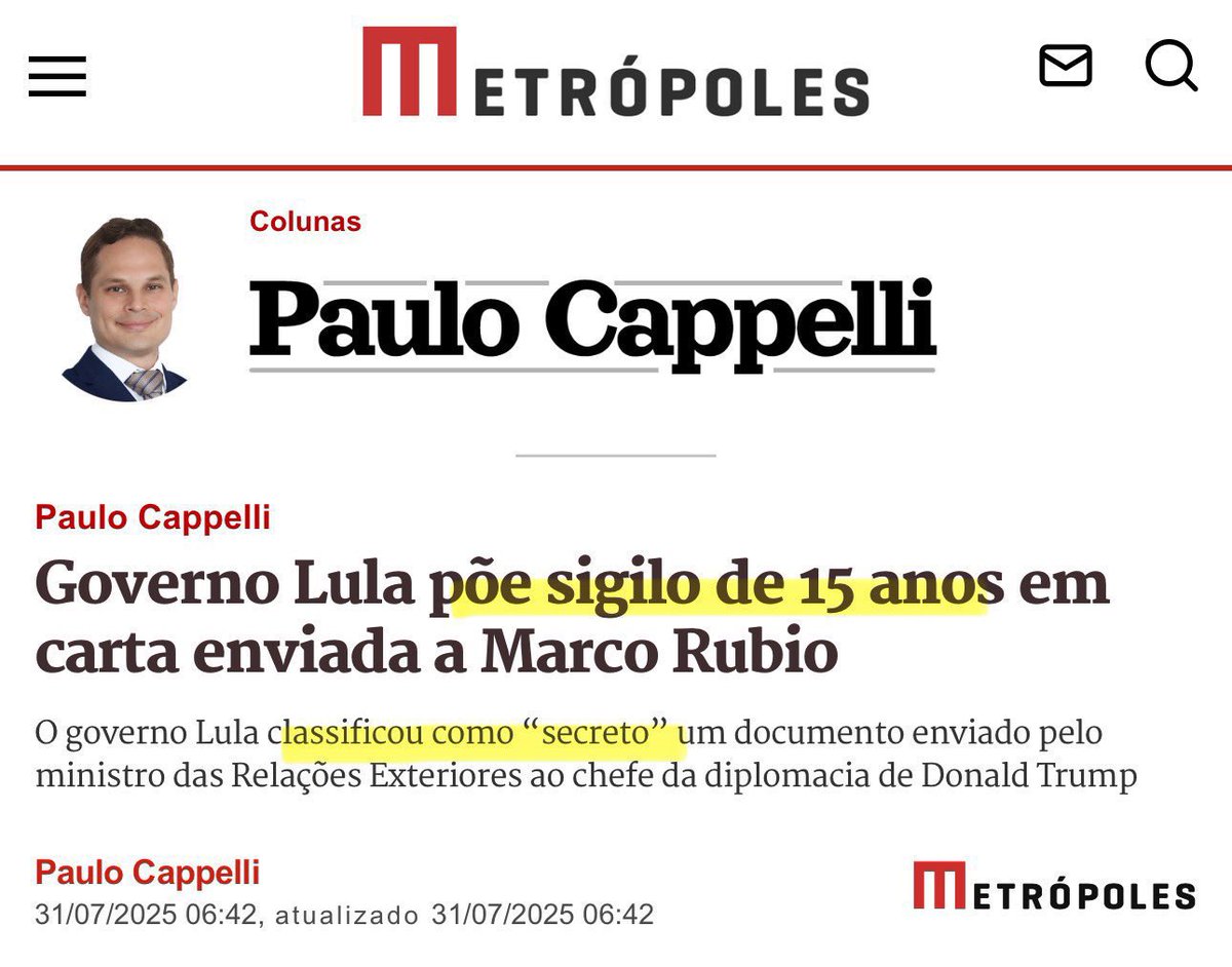 E na campanha o Lula dizia que ia acabar com sigilo.