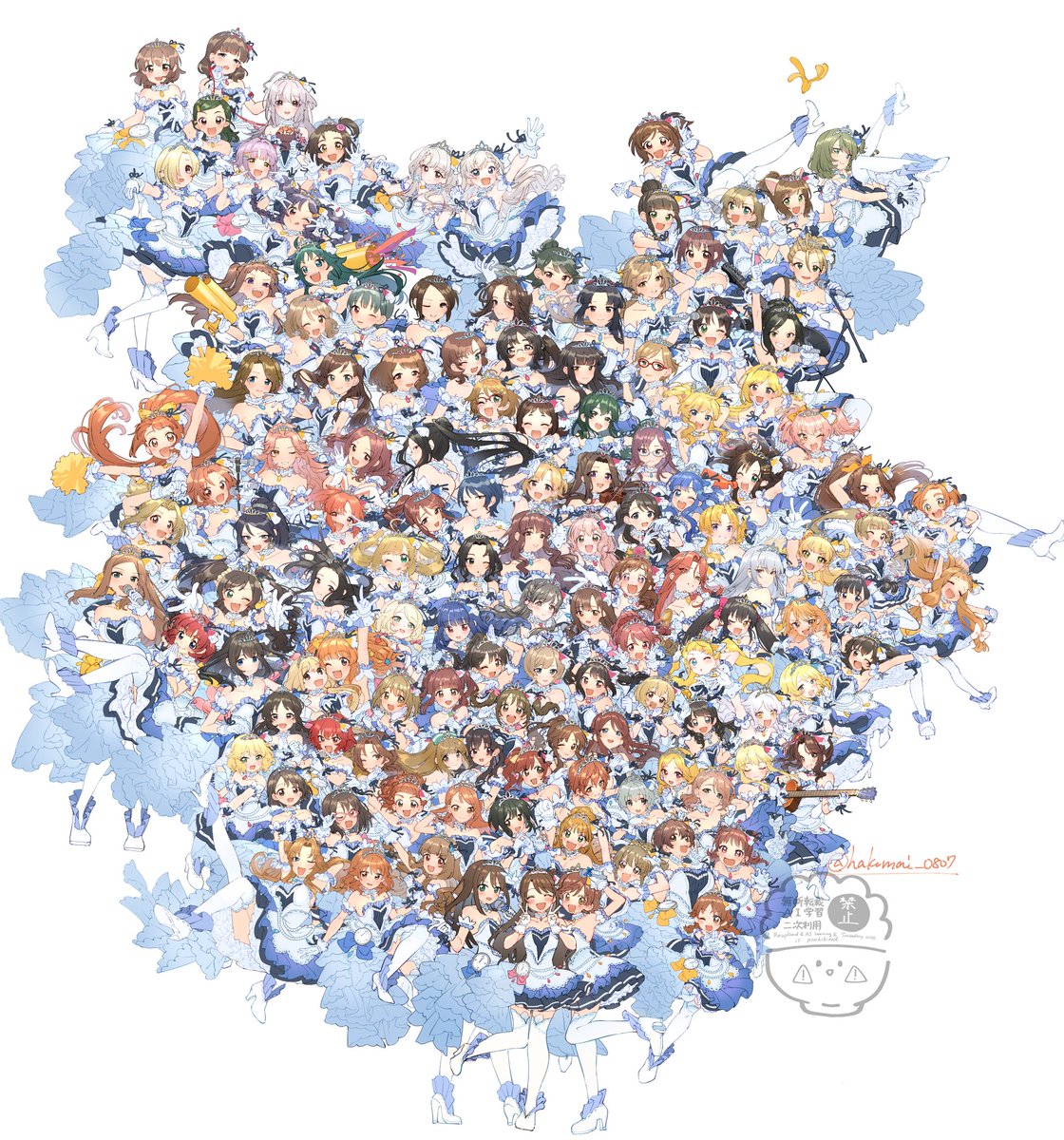 #今月描いた絵を晒そう 
67日目までのデレマスアイドル190人全員描くチャレンジの全体像がこちらになります
残り1ヶ月と少し、完走できるように見守っていてください✨