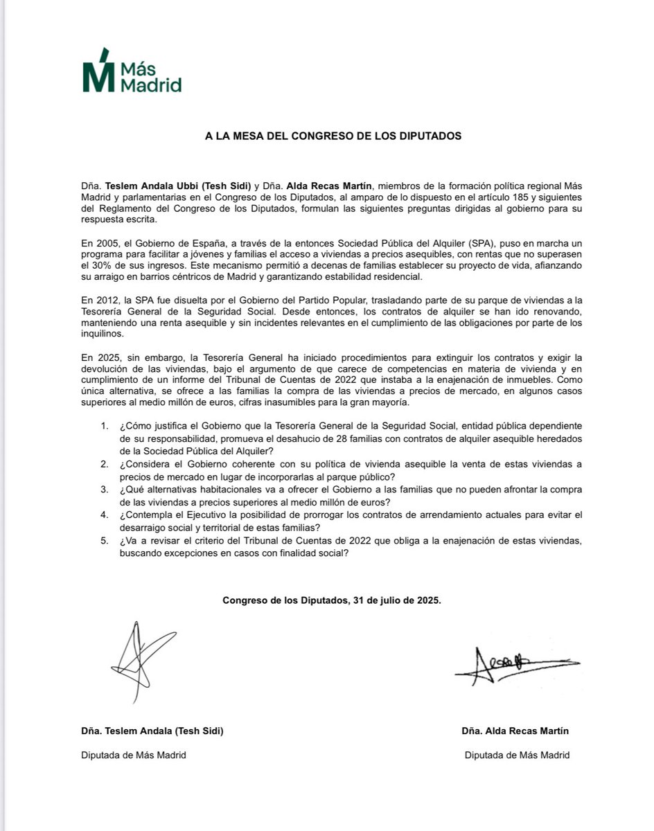 ¿Por qué el Gobierno permite el desahucio de 28 familias con alquileres asequibles heredados de la Sociedad Pública del Alquiler?