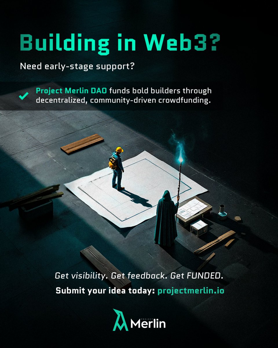 ProjectMerlinio's tweet image. ๐ Building in Web3?
Need early-stage support?
Project Merlin DAO funds bold builders through decentralized, community-driven crowdfunding.
๐งGet visibility. Get feedback. Get FUNDED. #CryptoNews #CryptoLaunch ย #DAO