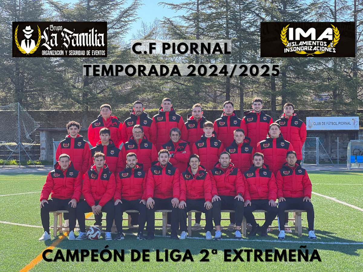PIORNALCF's tweet photo. ¡CAMPEONES!
CF Piornal – Temporada 24/25

Ropa de patrocinio
Abrigo: Grupo La Familia
IMA Aislamientos e Insonorizaciones https://t.co/8pRXVJlIni
