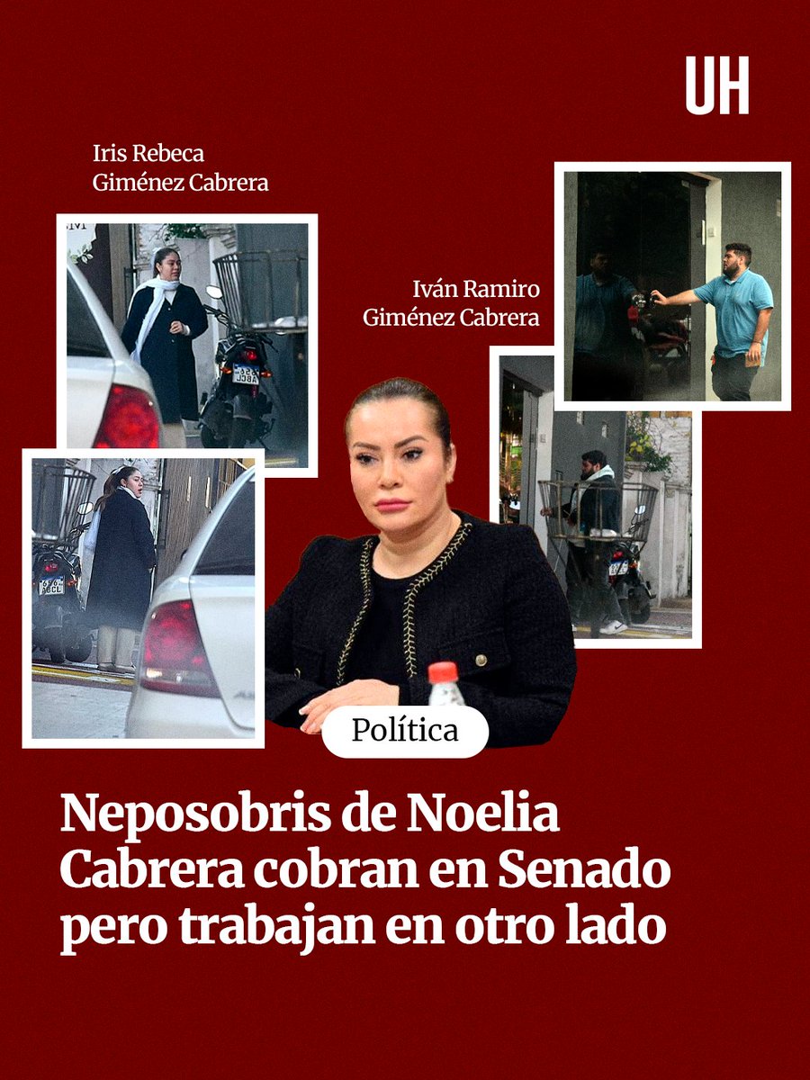 Sobrinos de la senadora liberocartista Noelia Cabrera Petters son funcionarios nombrados de la Cámara Alta, pero cumplen funciones en el estudio jurídico de el abogado Milciades Centurión, supuesta pareja de la legisladora. Ellos son Ramiro e Iris y cobran G.13 millones y G. 8