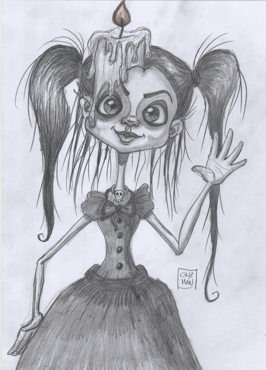 Ilustración de muñeca con una vela. Estilo Tim Burton. 

 #vela #regalo #cómic 
#draw #dibujo #dibuix #cartoon #Barcelona #personajes  #ilustraciones #illustration_best  #artista #fanart #jesus_guzmanmartinez  #lápices #challenge #manga #muñeca #timburton #ilustrador #Terrassa