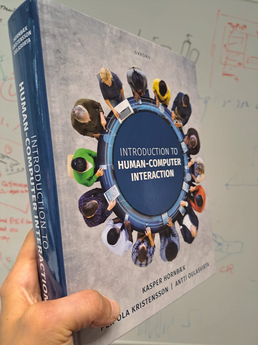 Antti Oulasvirta (@oulasvirta) on Twitter photo It's amazing to have the book in my hand now, after several years of working on it with Kasper and Per Ola. 
In a nutshell, it's a new textbook for introductory-level HCI courses:
✅ 10 parts, covering the whole HCI process
✅ Over 200 principles and 100 examples
✅ 864 pages It's amazing to have the book in my hand now, after several years of working on it with Kasper and Per Ola. 
In a nutshell, it's a new textbook for introductory-level HCI courses:
✅ 10 parts, covering the whole HCI process
✅ Over 200 principles and 100 examples
✅ 864 pages