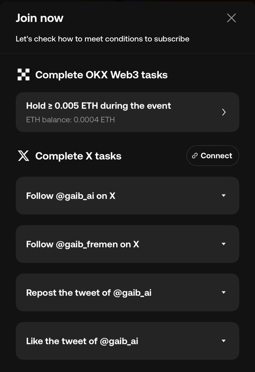Widia Pratiwi (Ø,G) (@wiwidi__) on Twitter photo GM
GAIB collaboration with OKX to get NFT Whitelist.
With the supply of 500 winners, and there are also terms and conditions that you must follow. Like below.
Let’s join, web3.okx.com/id/drops/event…
good luck
<a href="/gaib_ai/">GAIB 🟠 | RWAiFi</a> <a href="/wallet/">OKX Wallet</a> GM
GAIB collaboration with OKX to get NFT Whitelist.
With the supply of 500 winners, and there are also terms and conditions that you must follow. Like below.
Let’s join, web3.okx.com/id/drops/event…
good luck
<a href="/gaib_ai/">GAIB 🟠 | RWAiFi</a> <a href="/wallet/">OKX Wallet</a>