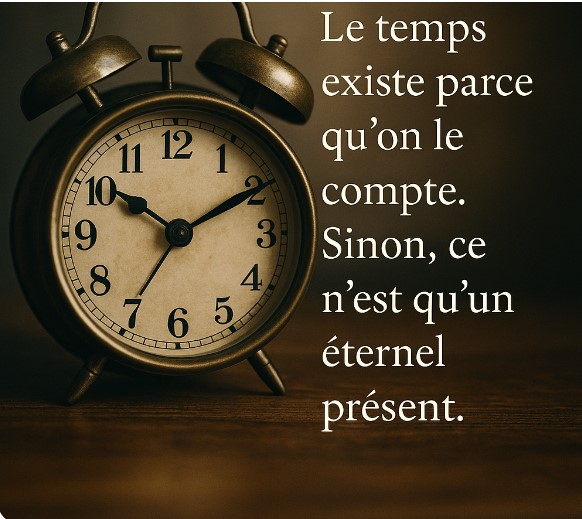 Le temps existe parce que nous le comptons. Sinon, il n'est qu'un éternel présent.