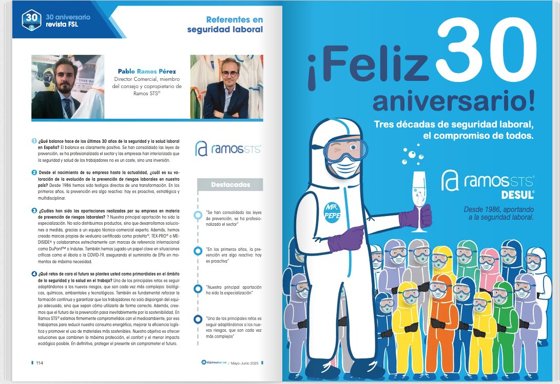 RAMOS STS® (@ramossts_) on Twitter photo 🆕 Nueva colaboración en la edición especial por el 30 aniversario (Número extraordinario) de la revista <a href="/Revista_FSL/">Seguridad_Laboral</a> ! 🎉 🗣️ Descubre el artículo de RAMOS STS® como referente en la seguridad laboral, como empresas que dejan huella 👣🔥
➡️ seguridad-laboral.es/revistas/fsl/2… 🆕 Nueva colaboración en la edición especial por el 30 aniversario (Número extraordinario) de la revista <a href="/Revista_FSL/">Seguridad_Laboral</a> ! 🎉 🗣️ Descubre el artículo de RAMOS STS® como referente en la seguridad laboral, como empresas que dejan huella 👣🔥
➡️ seguridad-laboral.es/revistas/fsl/2…