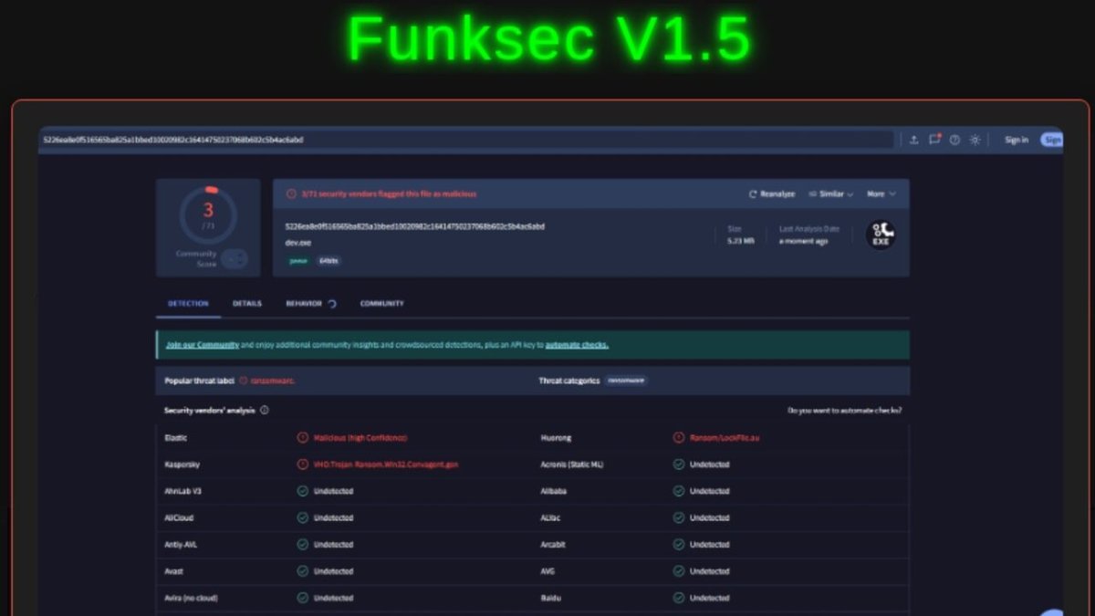 WBuzzer's tweet image. Avast Releases Free Decryptor for AI-Powered FunkSec Ransomware, Ending its Reign

#Cybersecurity #Ransomware #FunkSec #AI #Malware #Avast

winbuzzer.com/2025/07/31/ava…