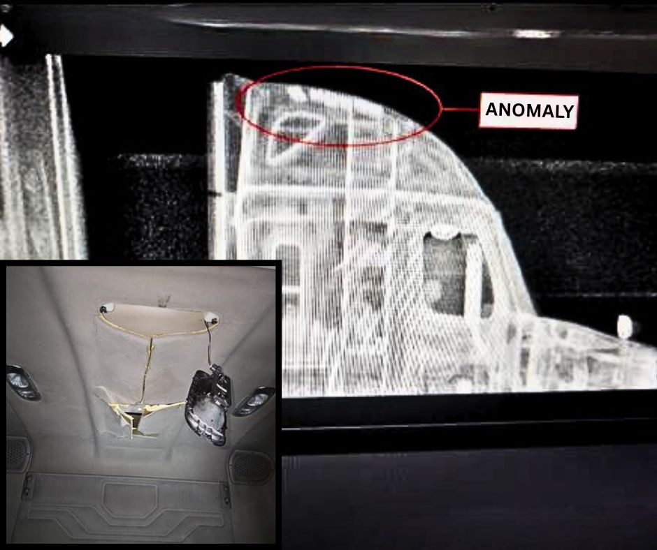 $2.3 MILLION WORTH OF COCAINE SEIZED!
 
7/26- A sharp-nosed USBP K9 alerted to an 18-wheeler arriving at the Javier Vega Jr. checkpoint that led to the discovery of 21 concealed bundles of cocaine. Further X-ray examination revealed 9 additional packages hidden within the roof