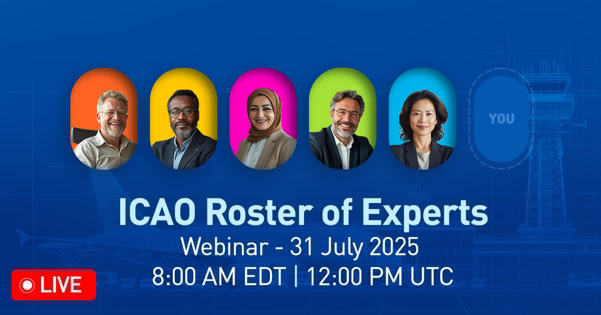 ICAO (@icao) on Twitter photo The webinar providing information about ICAO's Roster of Experts is live now on ICAO TV. Watch here: icao.tv/events/icao-ro… The webinar providing information about ICAO's Roster of Experts is live now on ICAO TV. Watch here: icao.tv/events/icao-ro…